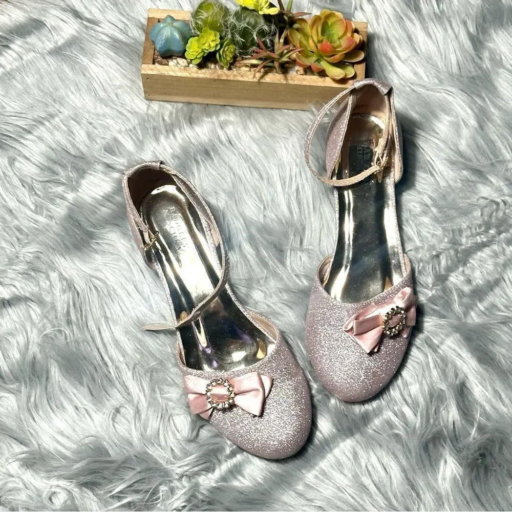 Badgley Mischka gold rose shoes